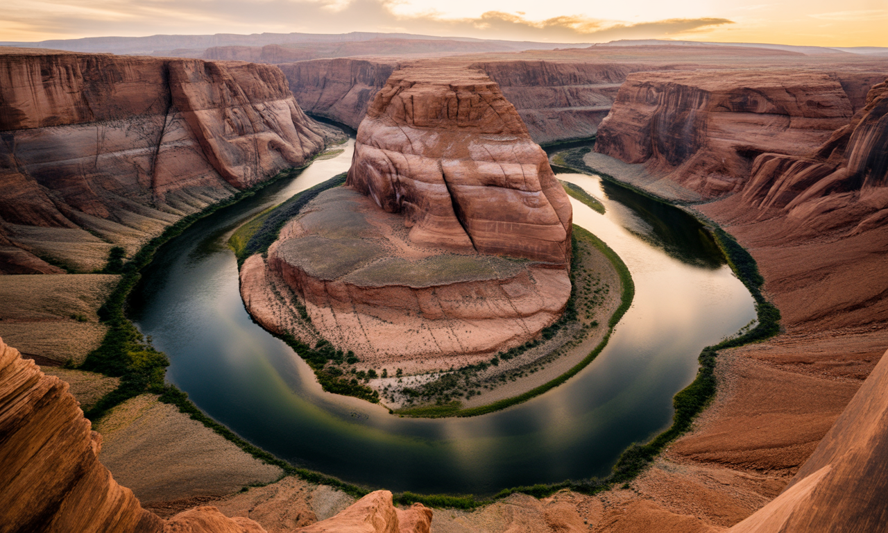 découvrez la majestueuse courbure du horseshoe bend en arizona, un site naturel spectaculaire où le fleuve colorado dessine un impressionnant méandre au cœur du désert. conseils de visite et informations pratiques pour admirer ce panorama à couper le souffle.