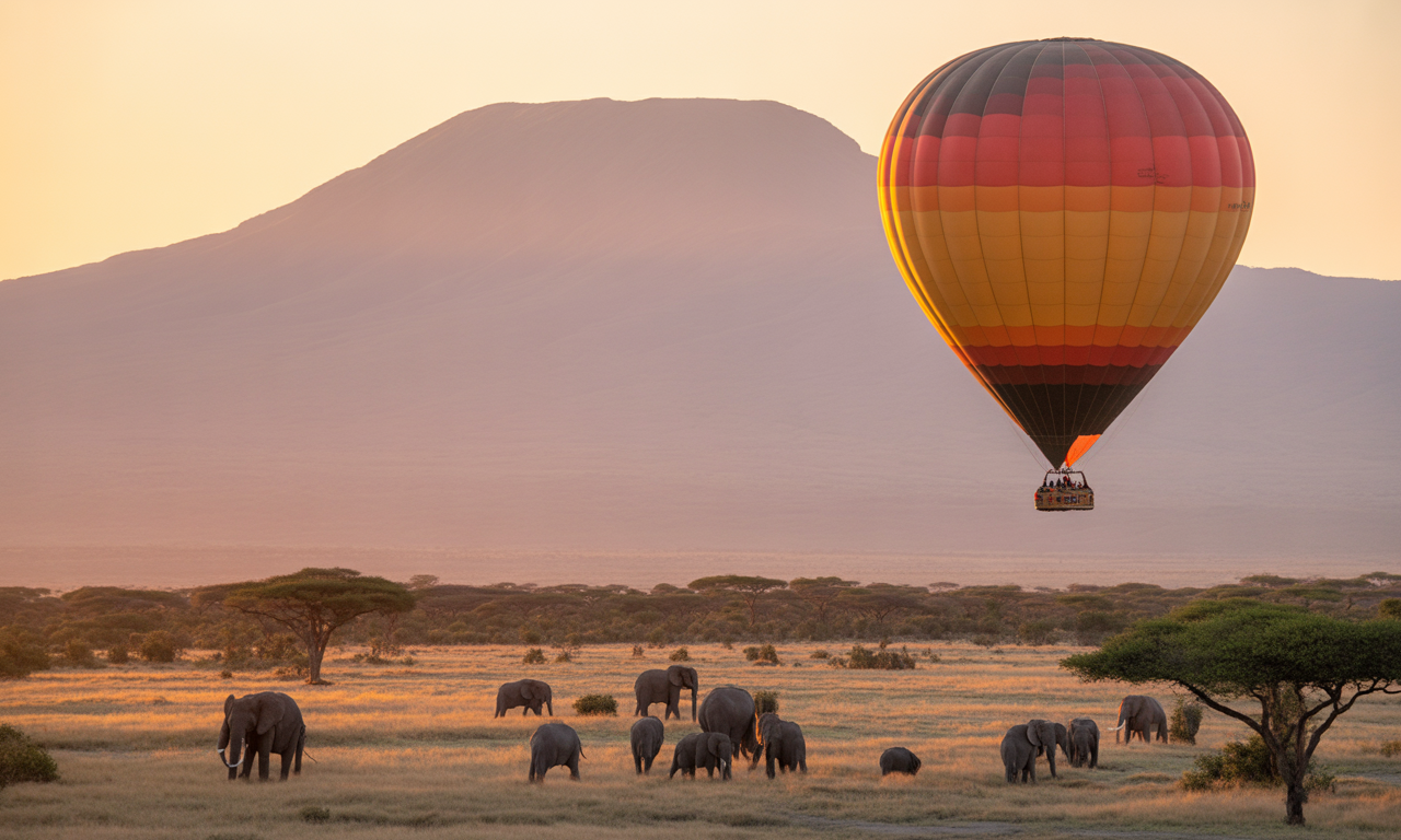 vivez une expérience inoubliable avec un safari en montgolfière au-dessus des savanes kenyanes. découvrez la faune sauvage et des paysages à couper le souffle, pour une aventure unique et éthérée.