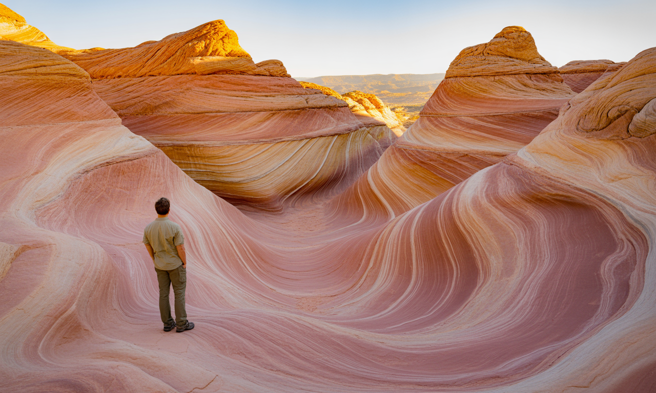 La Vague : un chef-d'œuvre naturel des Coyote Buttes en Arizona, États-Unis 2 découvrez la vague, un chef-d'œuvre naturel situé dans les coyote buttes en arizona, aux états-unis, célèbre pour ses formations rocheuses uniques et ses paysages spectaculaires.