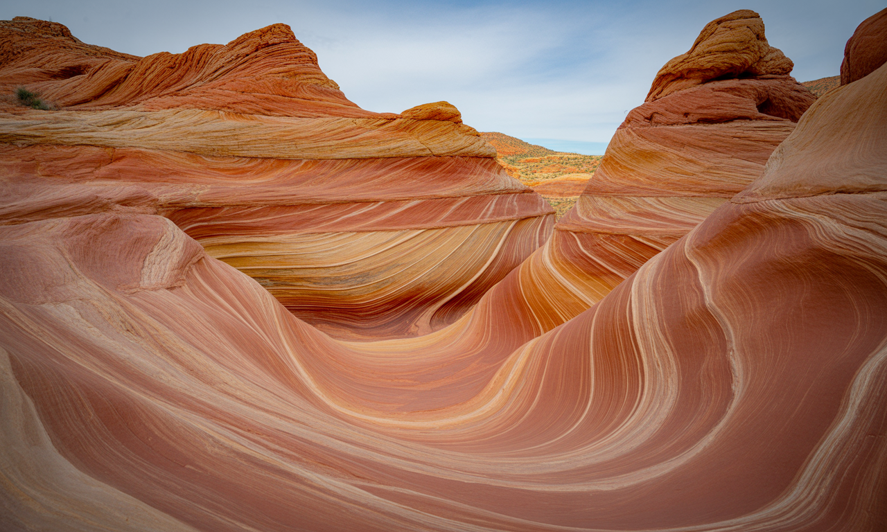 découvrez la vague, un chef-d'œuvre naturel des coyote buttes en arizona, aux états-unis, célèbre pour ses formations rocheuses uniques et ses paysages époustouflants.