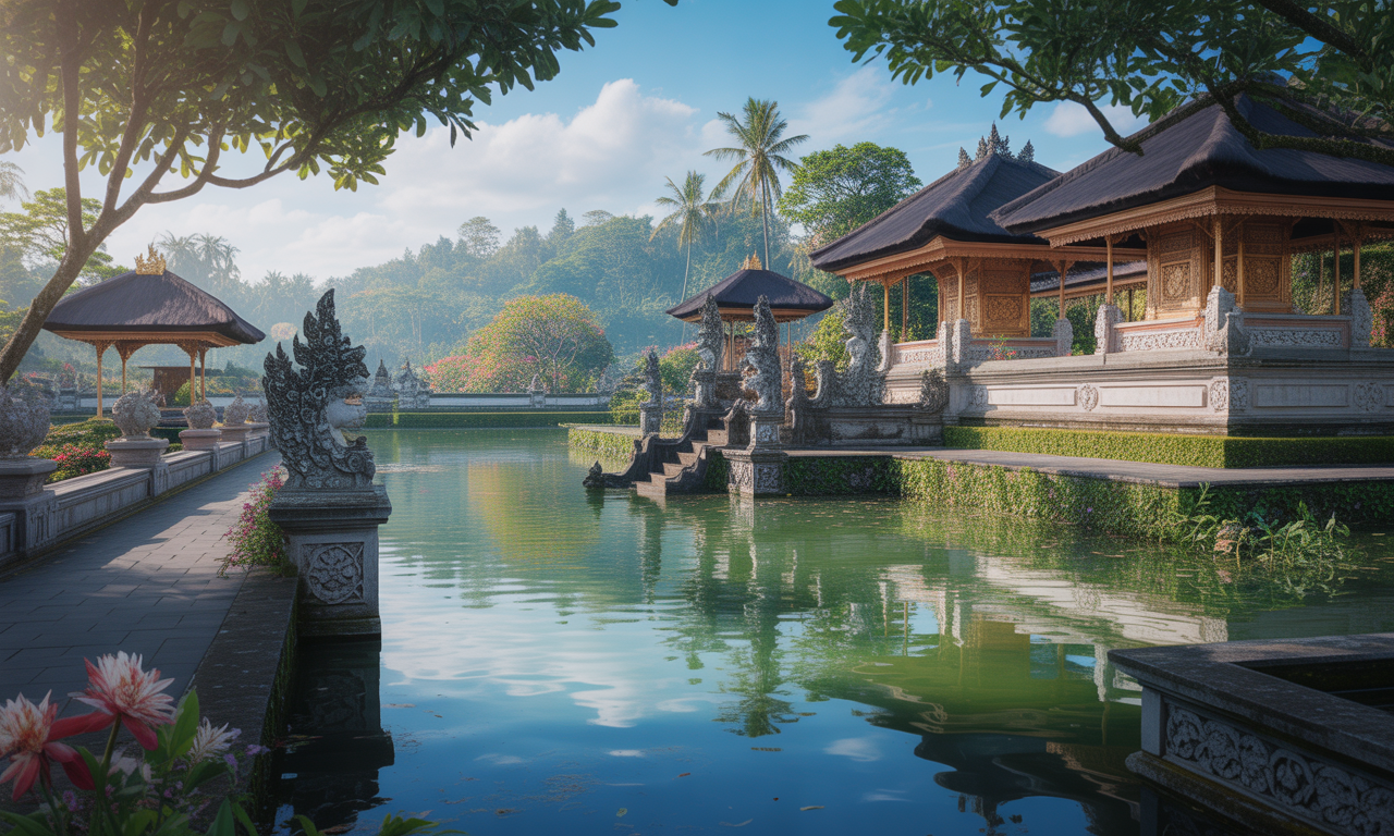 découvrez le palais de l'eau tirta gangga, un magnifique jardin aquatique à bali offrant un cadre paisible et enchanteur au cœur de la nature tropicale.