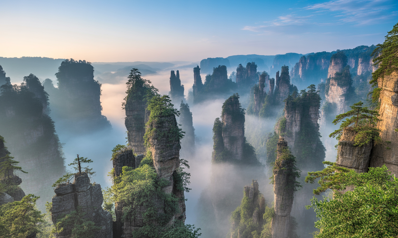 découvrez les formations spectaculaires des monts tianzi à zhangjiajie, un joyau naturel emblématique de chine, réputé pour ses paysages majestueux et son patrimoine unique.