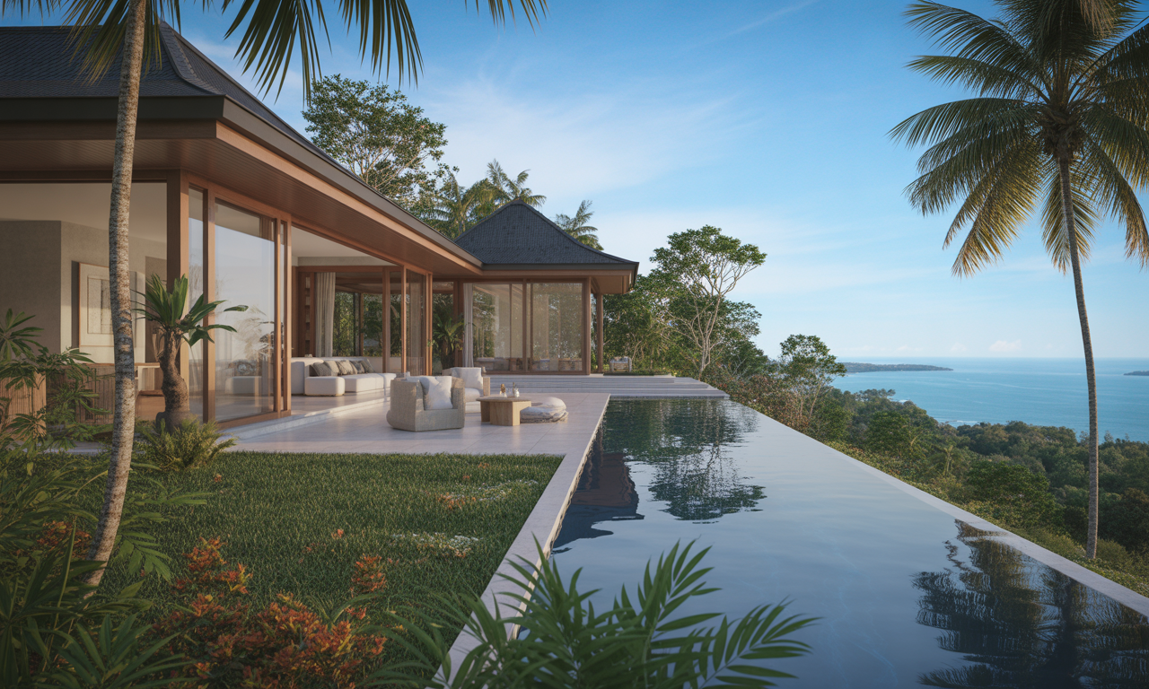 découvrez cette magnifique villa à candi dasa, bali, offrant une vue imprenable sur l'océan, un cadre paisible et des équipements luxueux pour un séjour inoubliable.