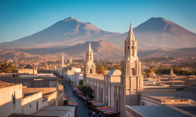 explorez arequipa, le joyau du pérou, où volcans majestueux et riche patrimoine culturel se rencontrent pour une expérience inoubliable.