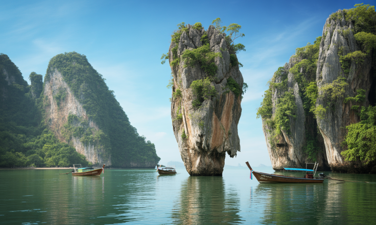découvrez khao phing kan, l'île emblématique de james bond en thaïlande, connue pour ses paysages spectaculaires et son rôle dans le film 'l'homme au pistolet d'or'.