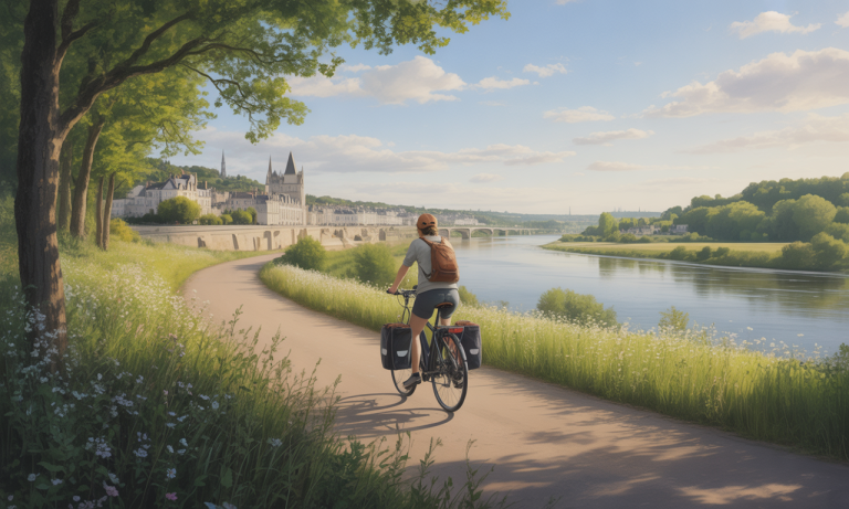partez à l'aventure à vélo de tours à saumur et découvrez les paysages enchanteurs de la loire, entre châteaux, vignobles et nature préservée.