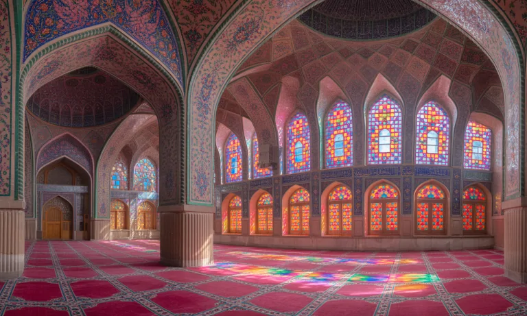 explorez la mosquée rose de nasir-ol-molk en iran, un joyau architectural célèbre pour ses vitraux colorés et son ambiance unique, alliant histoire et beauté artistique.