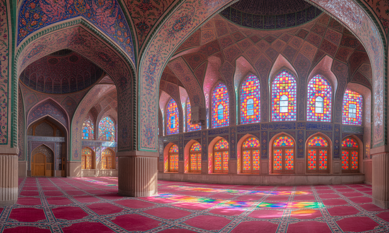explorez la mosquée rose de nasir-ol-molk en iran, un joyau architectural célèbre pour ses vitraux colorés et son ambiance unique, alliant histoire et beauté artistique.