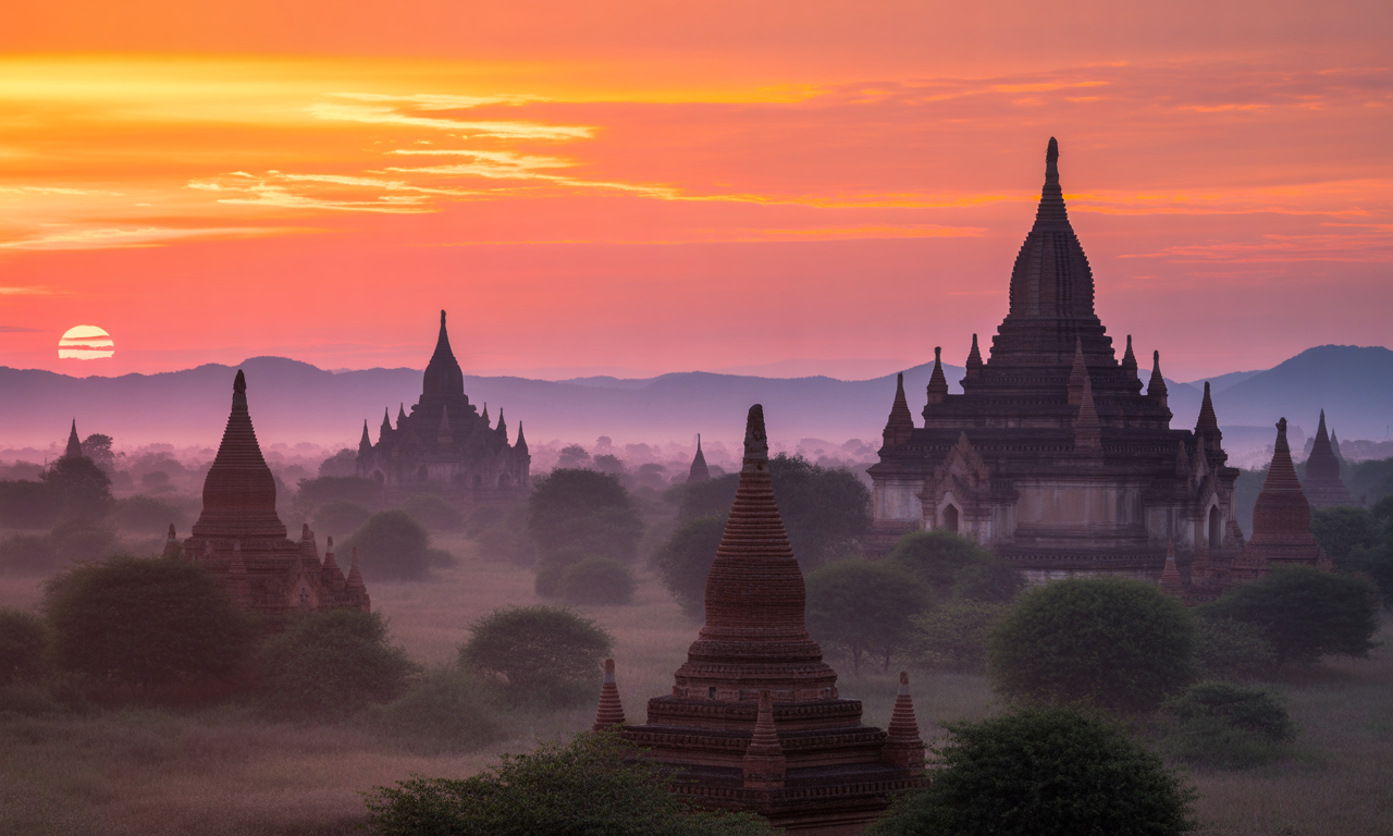 découvrez bagan, la terre des 2000 merveilles architecturales au myanmar, un site extraordinaire riche en temples anciens, pagodes majestueuses et paysages à couper le souffle.