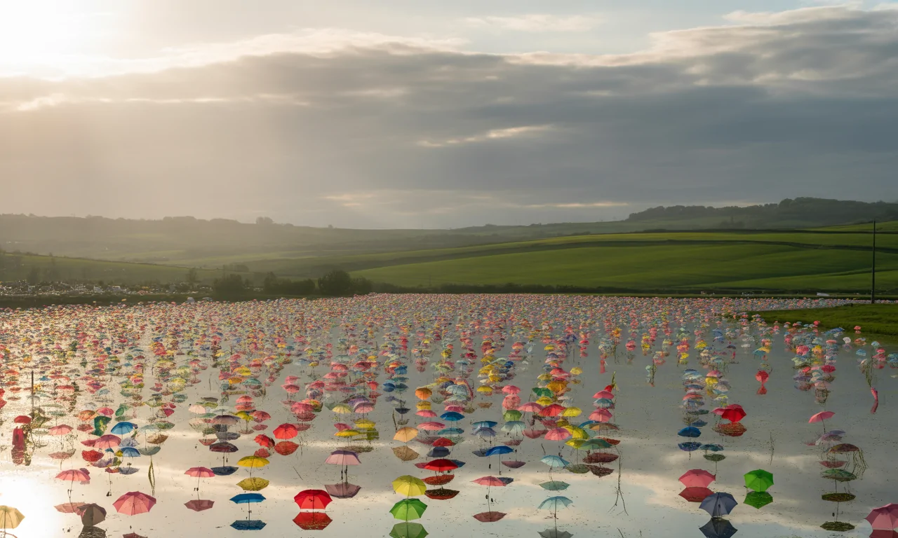 découvrez les colorés parapluies d'agueda, une véritable symphonie céleste au portugal qui transforme les rues en une explosion de couleurs et de poésie visuelle.