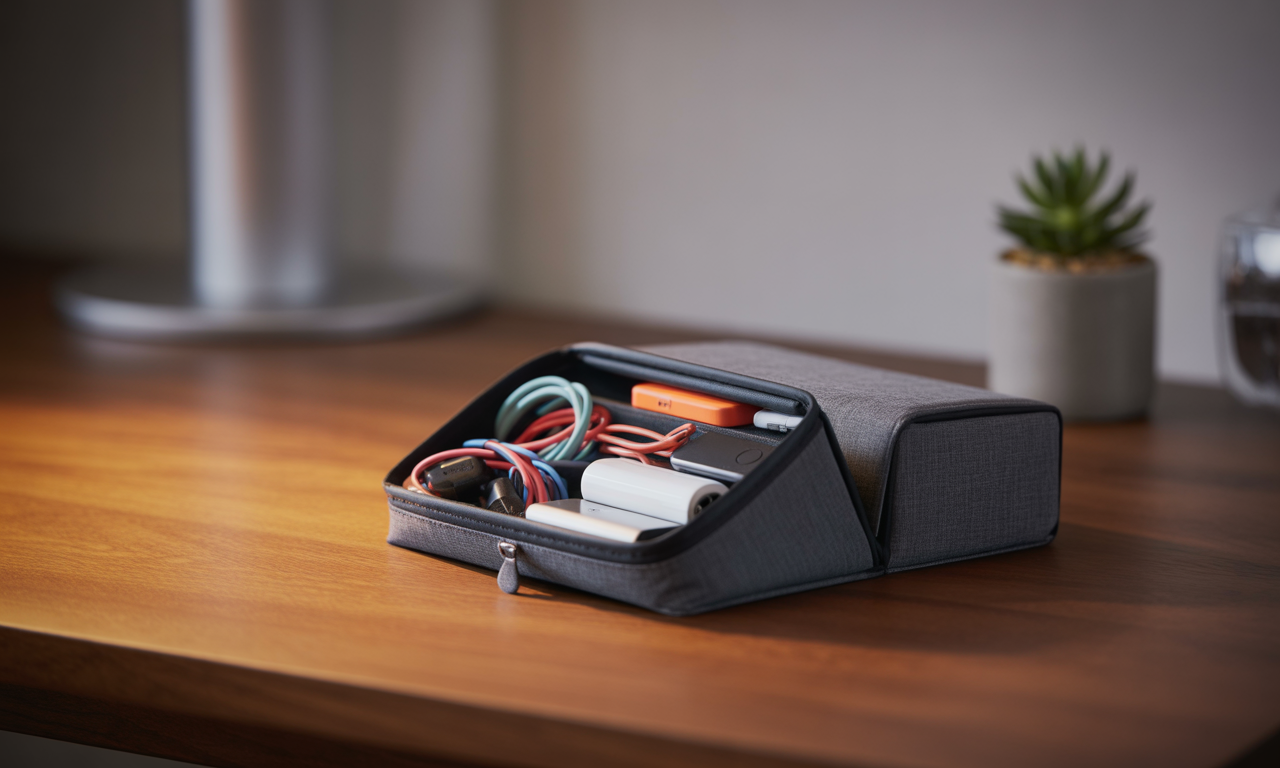 découvrez notre organisateur de voyage pratique pour regrouper tous vos accessoires électroniques en un seul endroit. parfait pour voyager sereinement et garder vos appareils bien rangés.